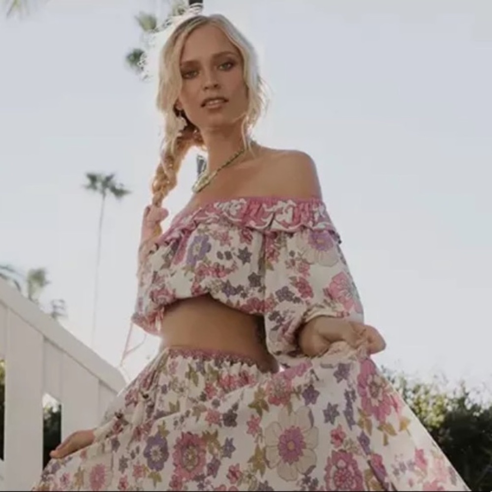 gypsy feel boho floral print crop blouse - Picture 3 of 16
